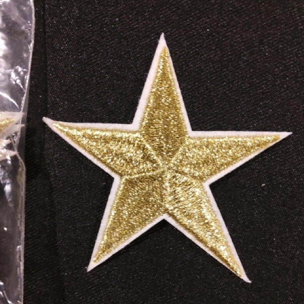 Gold Star Patch Iron On Set Of 10
